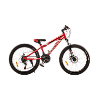 Подростковый велосипед Crossbike Storm 24" красный, Красный, 12", До 134 см