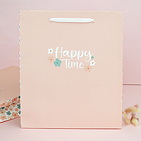 Подарочный пакет "Happy Time" 29х25х8 см