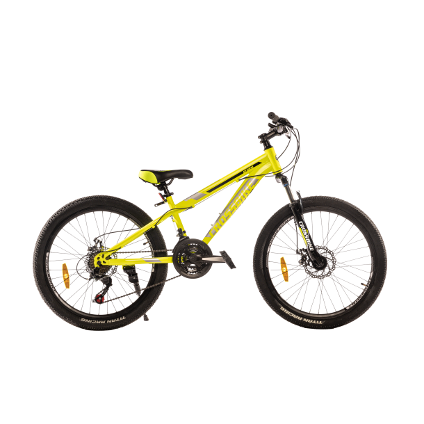 Підлітковий велосипед Crossbike Storm 24" жовтий, Жовтий, 12", До 134 см