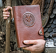 Щоденник А5 формату в шкіряній обкладинці з кишенями для візиток і тримачем для ручки "Вікінг", фото 3
