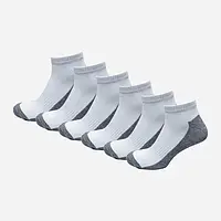 Набор женских носков коротких хлопковых Лана с серой подошвой 36-40 6 пар Белый/Серый