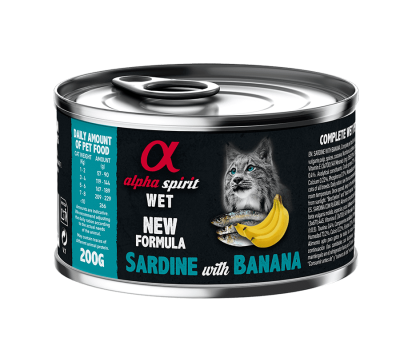Вологий корм для котів Alpha Spirit (Альфа Спіріт) Sardine with Banana з сардиною та бананами 200 г