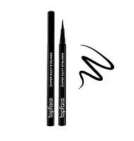 Подводка - маркер для глаз водостойкая с аппликатором TopFace Super Silky Eyeliner PT615 черного цвета