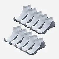 Набір шкарпеток чоловічих коротких бавовняних Лео з сірою підошвою 44-46 10 пар Білий/Сірий