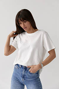 Базова жіноча футболка, однотонна біла