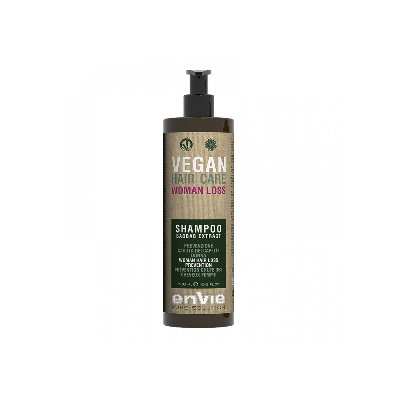 Зміцнюючий шампунь Envie Vegan Women Loss Shampoo Baobab Extract проти випадіння волосся у жінок, 500 мл (EN850)
