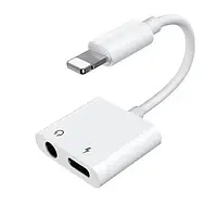 Переходник Joyroom Ben S-Y104 Lightning (тато) - 3.5mm mini jack (мама) Lightning (мама) White