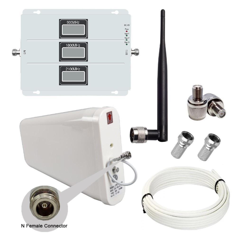 Репітер підсилювач мобільного зв'язку і інтернету Lintratek KW20L-GDW GSM 3G 4G 900 1800 2100 МГц (10/I дБі), фото 1