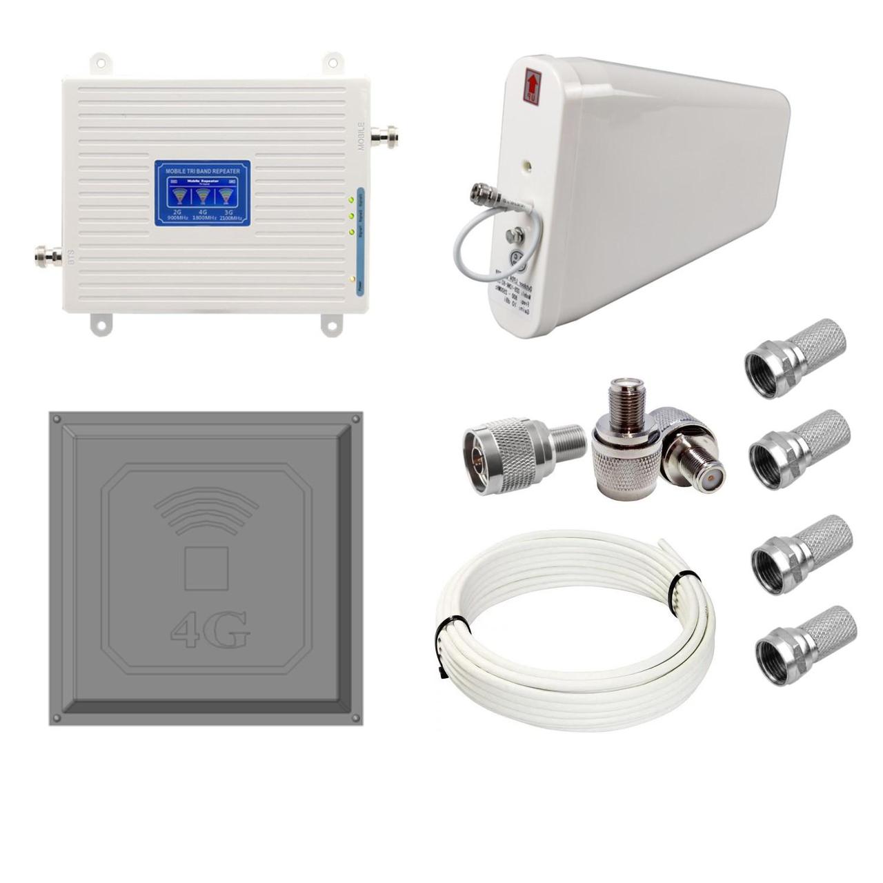 Репітер підсилювач мобільного зв'язку і інтернету SS96-GDW GSM 3G 4G 900 1800 2100 МГц (10/17 дБі), фото 1