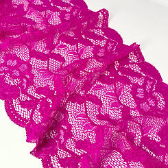 Мереживо "Зара" еластичне фуксія з квітами 21 см.