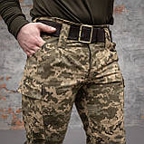 Штани тактичні військові 6 кишень GRIFON "GENERAL" піксель ріп-стоп (вафелька), фото 8