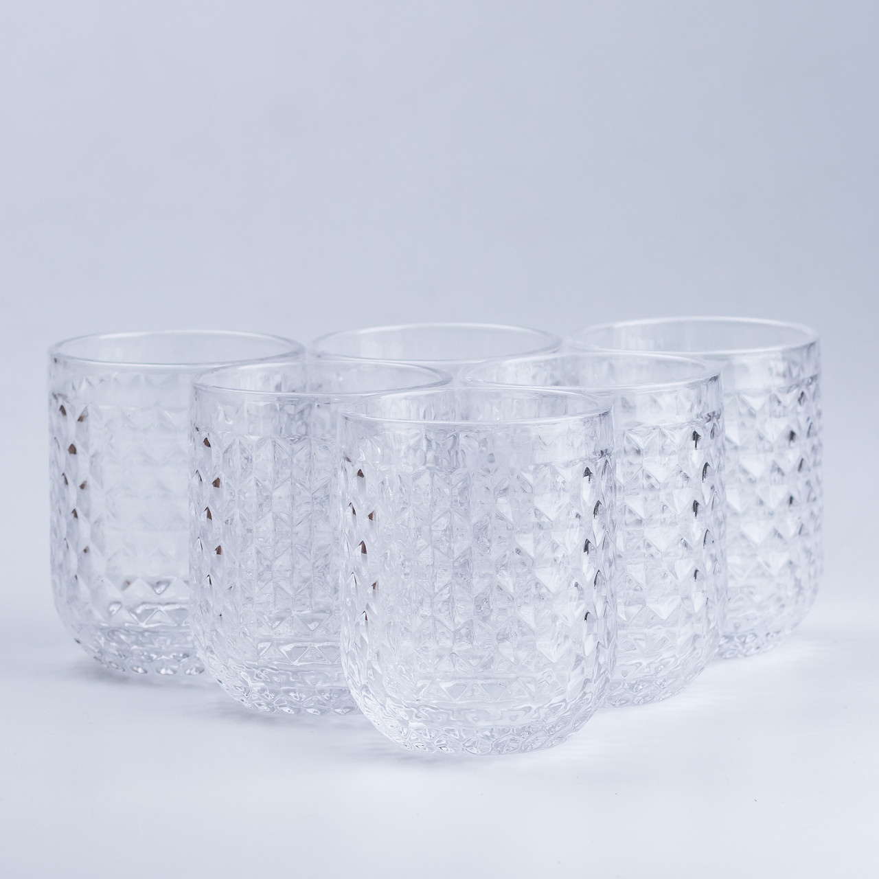 Набір склянок фігурних під кришталь 6 шт. по 300 мл із товстого скла, стильний комплект склянок на подарунок