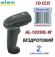 Сканер бездротовий ALEO 1035IIL-W receiver 2,4G; image CCD 1D, чорний