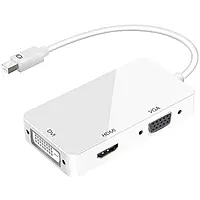 Портативний адаптер для під'єднання ТБ, монітора або проектора MINI DISPLAY PORT - HDMI / VGA / DVI