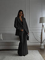 Женский деловой костюм двойка (пиджак + штаны клеш) в расцветках (42-44, 46-48 размеры)