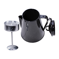 Кофейник Mil-Tec Чайник заварник с заварочным устройством Эмалированный 2Л Черный KAFFEEKANNE EMAILLE