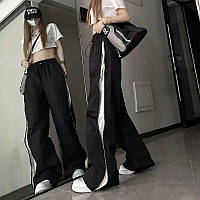 Оверсайз женские спортивные штаны джоггеры карго с боковыми молниями (42-46 размер)