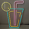 Неонова Led вивіска Коктейль 500х340 мм світлодіодна з блоком живлення, фото 10