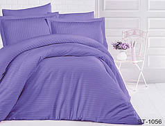 Постільна білизна страйп-сатин Бузковий, євро комплект