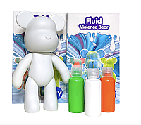 Креативный набор Флюидный медвежонок DIY Creative Fluid Bear 33 см медвежонок с красками (3 шт)