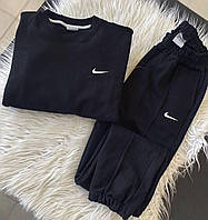 Весенний спортивный женский костюм найк двойка свитшот с логотипом Nike + штаны (черный, серый, беж, шоколад)