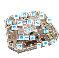 IP відеоспостереження 16 камер (2 Мп) для офісу