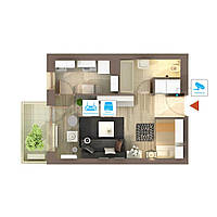 IP відеоспостереження 1 камера (4Мп) для квартири