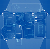 IP відеоспостереження 12 камер (2 Мп) для приватного будинку