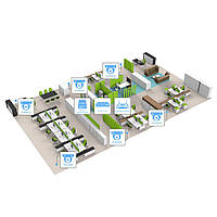 IP відеоспостереження 6 камер (4Мп) для соц. інфраструктури