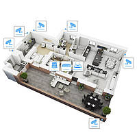 IP відеоспостереження 6 камер (2 Мп) для приватного будинку