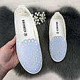 Сліпони жіночі мокасини блакитні перфровані Broman 4435, фото 2