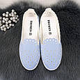 Сліпони жіночі мокасини блакитні перфровані Broman 4435, фото 5