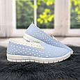 Сліпони жіночі мокасини блакитні перфровані Broman 4435, фото 8