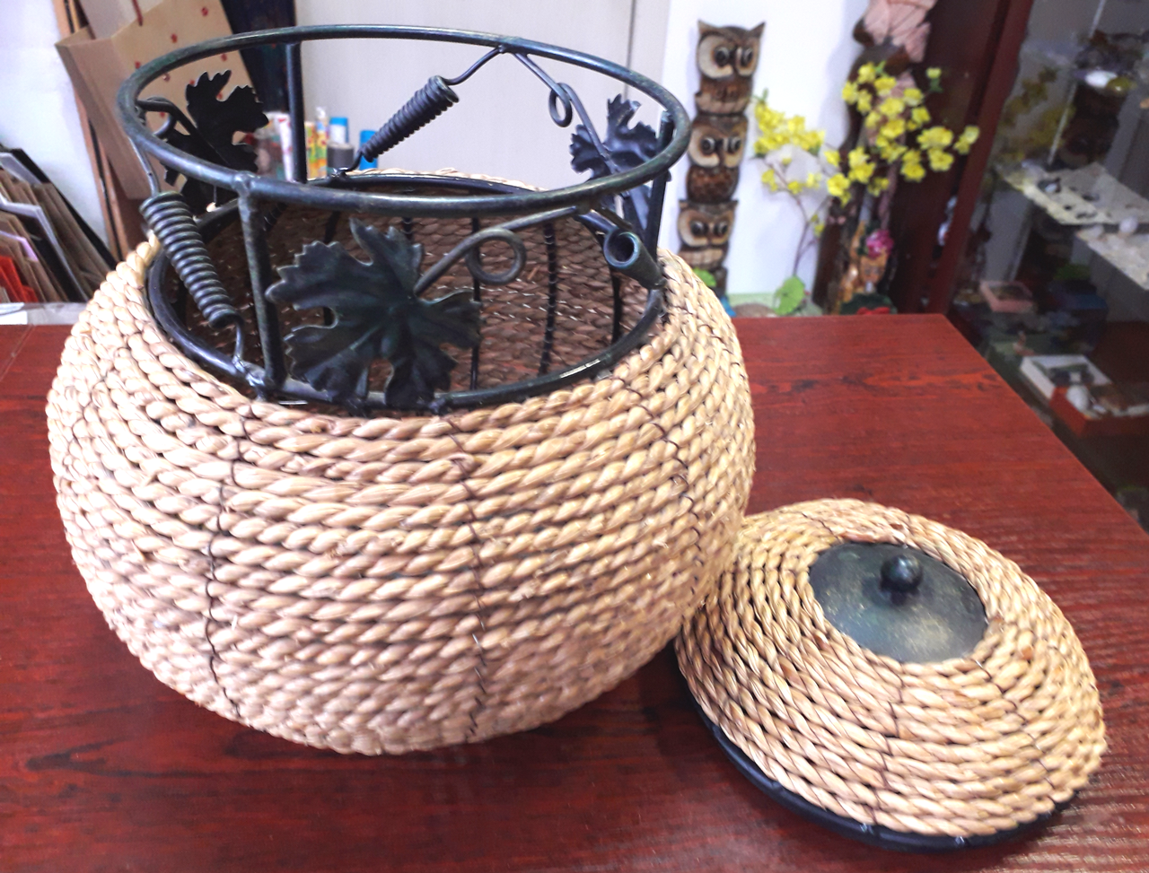 Корзинка декоративна з ротангу, фото 1