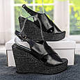 Босоніжки жіночі чорні високої платформи Loretta 4436, фото 4