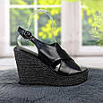 Босоніжки жіночі чорні високої платформи Loretta 4436, фото 5