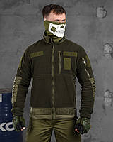 Уставная тактическая флисовка олива липучки вставки плащёвка, мужская военная флисовая куртка/кофта весна зсу