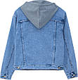 Куртка жіноча джинсова з відстібним трикотажним капюшоном Lady N, фото 4