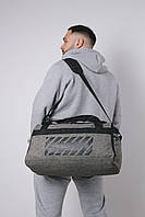 Дорожные сумки мужские спортивные небольшая Мужская спортивная сумка через плечо крепкая Сумка офф вайт светло серый