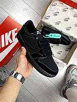 Nike travis black phantom, Кроссовки кожаные мужские черные найк nike