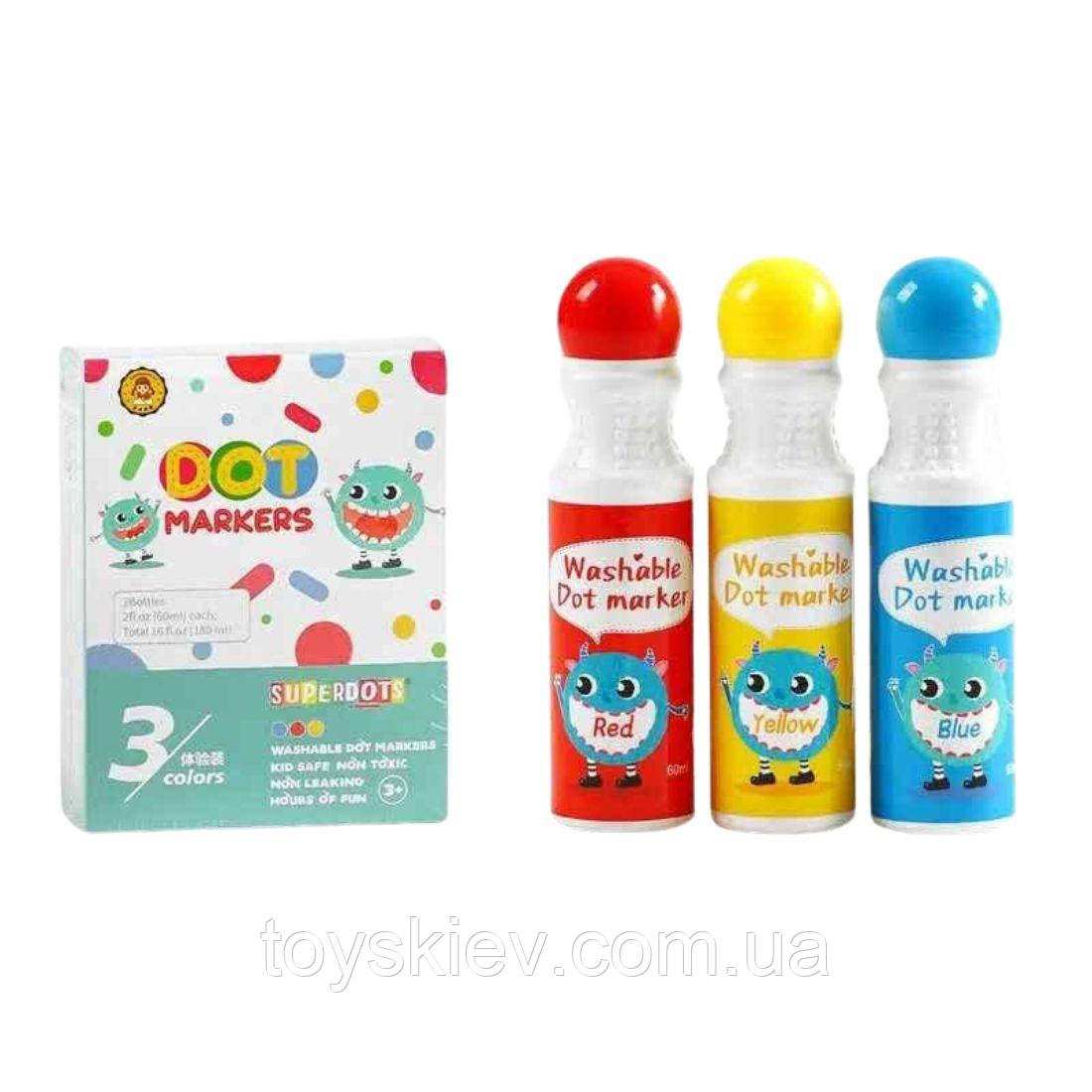 35506 З точкові маркери 3 кольори по 60 мл, у коробці, фото 1