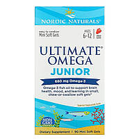 Рыбий Жир Для Подростков, Ultimate Omega Junior, Nordic Naturals, 680 мг, 90 Гелевых Капсул