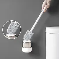 Туалетний йорж Wenko Toilet Brush для унітазу, силіконова щітка, з настінним тримачем Білий 36х10х4,5 см