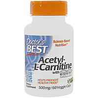 Ацетил L-Карнітин 500мг, Biosint, Doctor's Best, 60 гелевих капсул