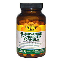 Глюкозамин и Хондроитин, Glucosamine/Chondroitin Formula, Country Life, 90 капсул