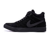 Мужские зимние кожаные ботинки Nike Black