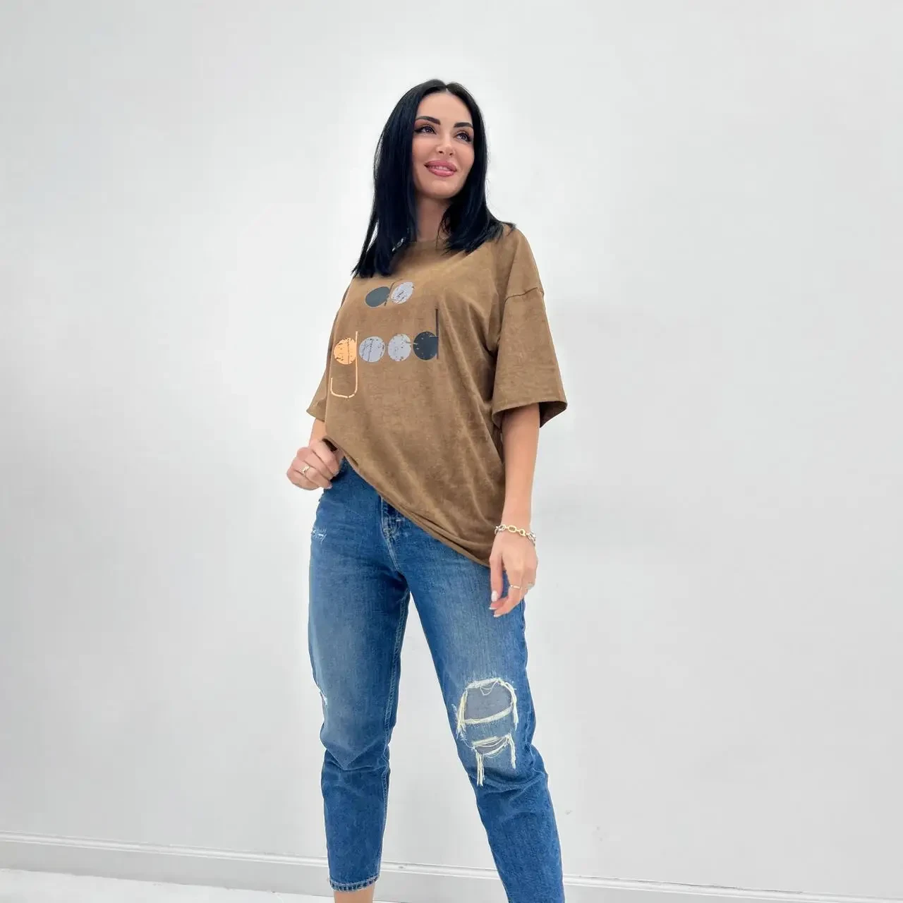 Жіноча футболка з турецької бавовни розміри до 52, фото 1