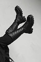 Шкіряні демісезонні черевики на міцній підошві, жіночі зручні чоботи з натуральної шкіри