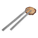 Палички для їжі суші, локшини та лапші титанові, багаторазові 195 мм, фото 4