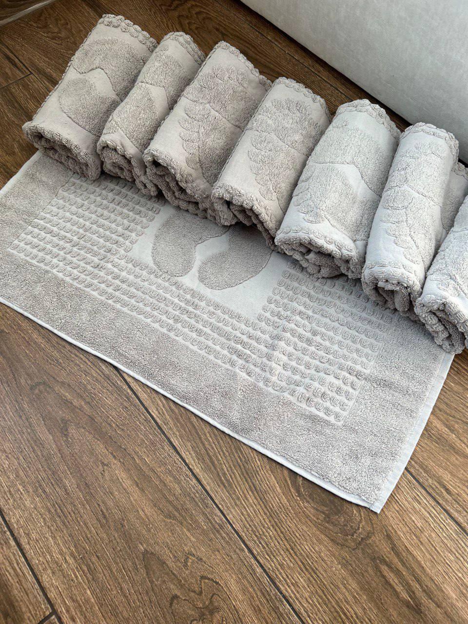 Банное полотенце для ног Хлопковый коврик 50х70 см Красивое махровое полотенце для ног плотное хлопок - фото 10 - id-p2149860403
